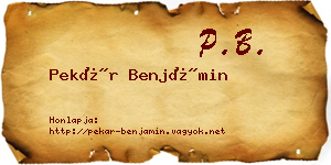 Pekár Benjámin névjegykártya
