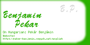 benjamin pekar business card